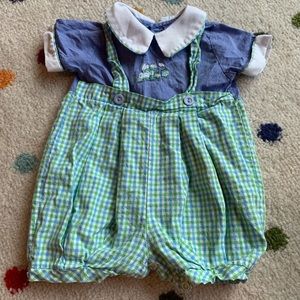 Vintage Train Baby Outfit